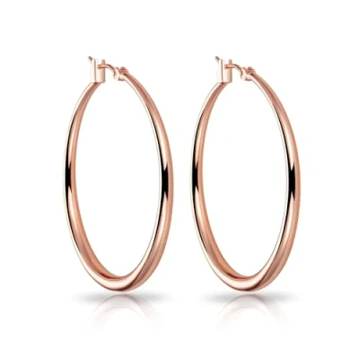Image of Philip Jones Rose Gold Plated 40mm Hoop Earrings