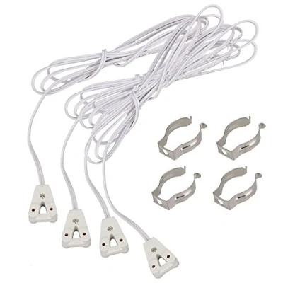 Image of 4pcs T8 Lamp Holder Socket 120cm LED Tube Base Bracket Clips Fluorescent AC100 250V 50/60Hz Cable