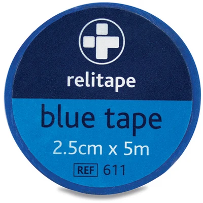 Image of Reliance Medical Relitape REL611 Washproof Tape, 2.5 cm W x 5 m L, Blue