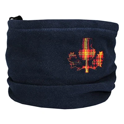 Image of TeddyTs Tartan Thistle Scottish Toggle Thermal Fleece Snood (Navy), M
