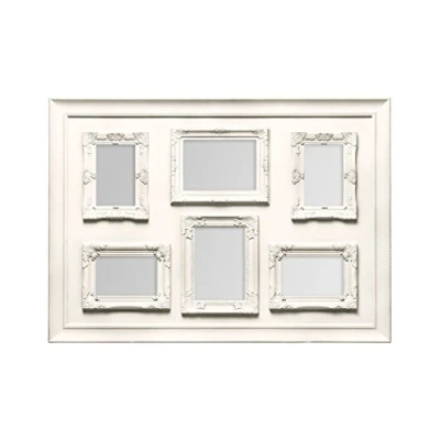 Image of Premier Housewares 6 Photo Frame Picture Frames Cream Finish For Wall Set Multi 56H X 78W 4D