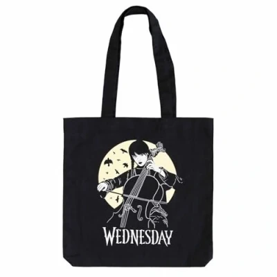 Image of Grupo Erik Wednesday Cotton Tote Bag Shopping 14x15 inches 37x39 cm Canvas Gift Eco Friendly Gifts Addams