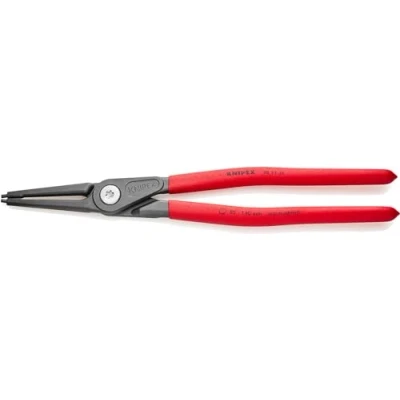 Image of Knipex Precision Circlip Pliers for internal circlips in bore holes grey atramentized, with non slip plastic coating 320 mm (self service card/blister) 48 11 J4 SB