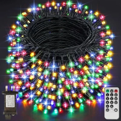 Image of Fairy Lights Plug in, 65.2M/213.9FT 520 LED Waterproof Outdoor String Mains Powered with 8 Modes/Remote Control, Christmas for Outside Indoor Garden Bedroom Decorations(Multi Coloured)