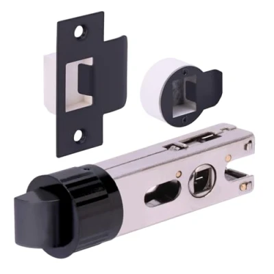 Image of HANDLEZONE® 76mm Passage Bullet Latch, Round Designer Mortice Catch for Internal Timber Doors Black Matt