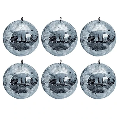 Image of 6 x Showtec Mirrorball 5cm Silver Bauble Effect Mirror Ball Decoration Glass