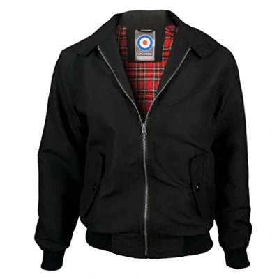 Image of Location Tartan Lining Harrington Jacket (Black, 3XL 52 54)