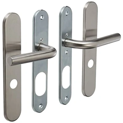 Image of Bricard Tempo 66459 New Wave Handle Set for Keyless Interior Door, Stainless Steel
