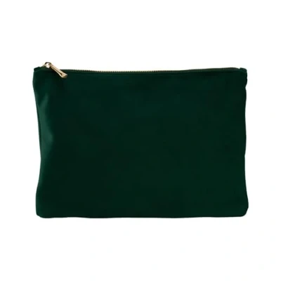 Image of BagBase Polyester Velvet Accessory Pouch Large Dark Emerald, bag And Office Organiser For Men Women Car Keys Wash