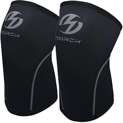 Image of Knee Sleeves (1 Pair), 7mm Neoprene Compression Braces, Great Support for Cross Training, Weightlifting, Powerlifting, Squats, Basketball and More (Black, Small)