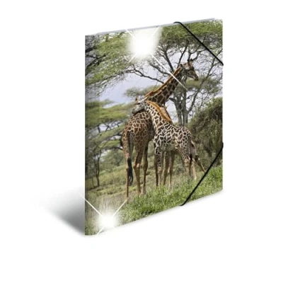 Image of HERMA Elastic Folder Animals with Giraffe Motif, A3, Glossy Plastic, Inner Print, 1 Span