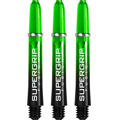 Image of Harrows Supergrip Fusion Stems with Machined Rings Short 5 Sets (15) (Black &amp; Green)