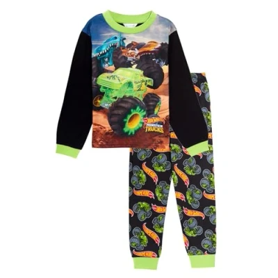 Image of Hot Wheels Boys Monster Trucks Pyjamas 9 10 Years