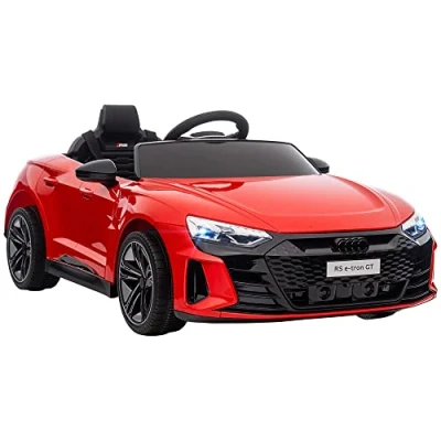 Image of HOMCOM Audi RS e tron GT Licensed Electric Cars for Kids Ride ons 12V Battery Powered Toy w/Remote Control Music, 3 5 years, Red