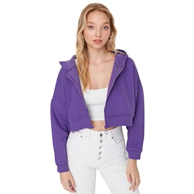 Image of Trendyol Women Regular Basic Hood Knit Sweatshirt