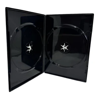 Image of 25 x Dragon Trading Amaray Slim Double Black CD DVD Blu Ray Disc Cases (Face on Face) 7mm Spine