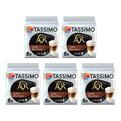 Image of Tassimo L&#039;OR Latte Macchiato Coffee Pods , 8 Count ( Pack of 5), (40 drinks)