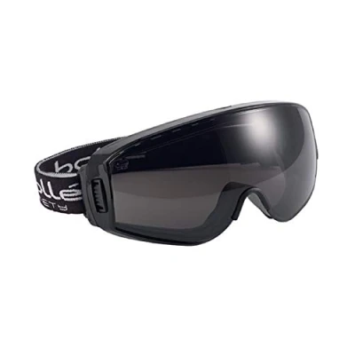 Image of Bollé PILOPSF One Size &quot;Pilot&quot; Ventilated Smoked Glass Safety Goggles Black