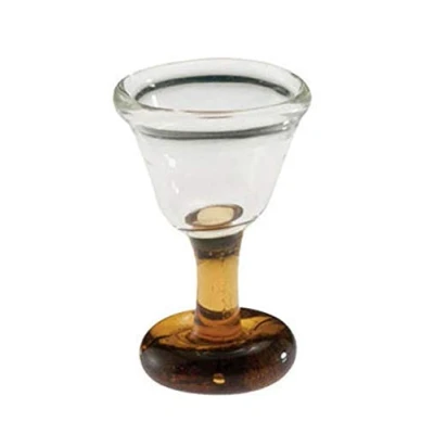 Image of Melody Jane Dolls House Amber Stem Wine Glass Miniature Dining Room Accessory Tableware 1:12