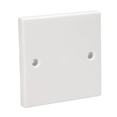 Image of Axiom Ultimate Flat Single/Double Blank Blanking Plate Standard White Cover Plugs Socket Flush, (Single (1 Gang), Pack of 1)