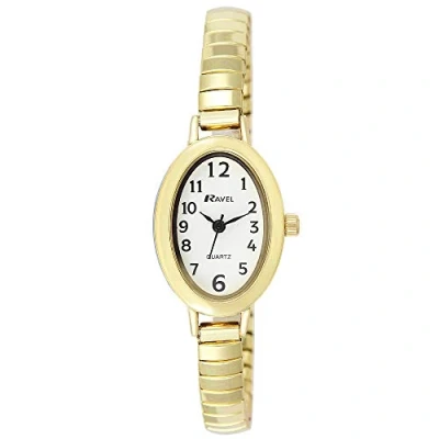 Image of Ravel Women&#039;s Petit Oval Watch on Stainless Steel Expandable Bracelet Gold Tone