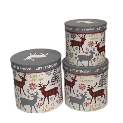 Image of Floralcraft Set of 3 Woodland Friends Hat Boxes with Lids, Ideal for Decorative Cake Box Gifts, Cake, Flowers, Crafting