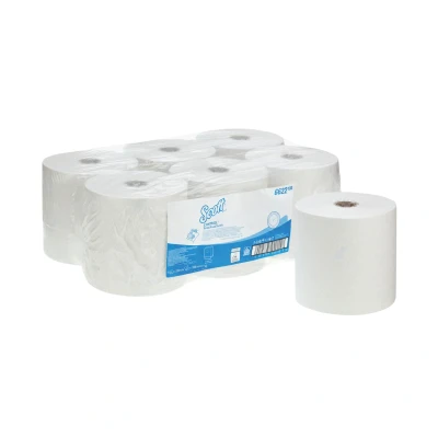 Image of Scott Control Rolled Hand Towels 6622 Disposable 6 Paper Towel Rolls x 300m White (1,800m Total)