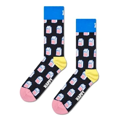 Image of Mens and Women&#039;s 1 Pair Happy Socks Milk Multi 7.5 11.5 Unisex