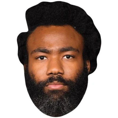 Image of Donald Glover (Beard) Celebrity Mask, Flat Card Face, Fancy Dress Mask