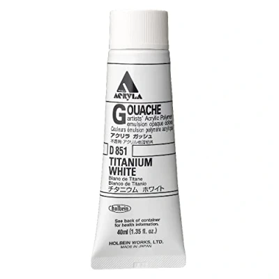 Image of Holbein Acryla Gouache Colour, Titanium White 20ml tube
