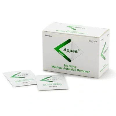 Image of CliniMed Appeel Medical Adhesive Remover Wipes, Alcohol Free No Sting Quick Dry, Fast Removal of adhesives, Perfect for Reducing Peri Stomal Skin Damage 30 pcs