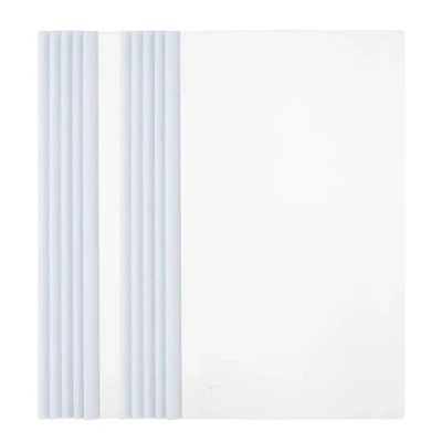 Image of M&amp;G 10 Pcs Report Covers with Sliding Bar, 10mm Clear Folders Large Sheets Capacity A4 Size File Document Organizer Binder for Classroom Office, White