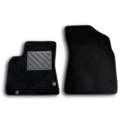 Image of Floor Mats for Peugeot Partner Van 2008 2018 2 Piece, Custom Fitted, Non Slip, Reinforced Rubber Heel Pad, Fastener Buttons