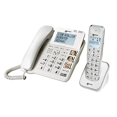 Image of Geemarc Amplidect 295 Combi Amplified Corded and Cordless Telephone Set with Answering Machine Large Buttons for Seniors Low to Medium Hearing Loss Aid Compatible UK Version