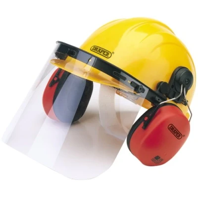 Image of Draper Safety Helmet with Ear Muffs and Visor