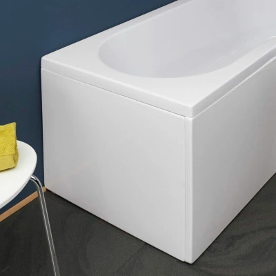 Image of NUIE WBB201 ǀ Modern Bathroom B Shaped Bath End Panel, 700mm x 500mm 26mm, White