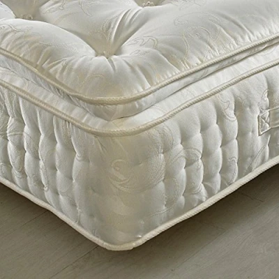 Image of Pillow Top 2000 Pocket Sprung, Happy Beds Signature Pillowtop Medium Firm Tension Mattress with Natural Fillings 4ft6 Double (135 x 190 cm)