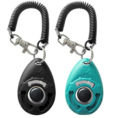 Image of Pet Training Clicker with Wrist Strap Dog Clickers (New Black + Blue)