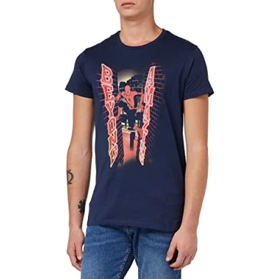 Image of Marvel Men&#039;s Memarcots242 T Shirt, Navy Blue, 3XL