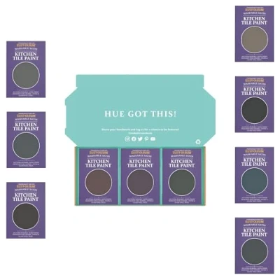 Image of Rust Oleum Kitchen Wall Tile Paint in Satin Finish Moody Darks Tester Box