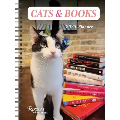 Image of Cats &amp; Books 12 Month 2025 Planner Calendar