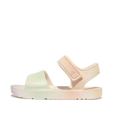 Image of Fitflop Boy&#039;s Unisex iQUSHION Kids Toddler Ombre Pearl B/Strap Sandals, Urban White/Mix, 10 UK Child