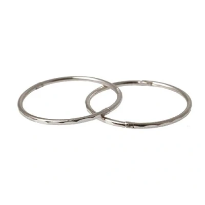 Image of Sterling Silver Faceted Hinged Sleeper Earrings 19mm