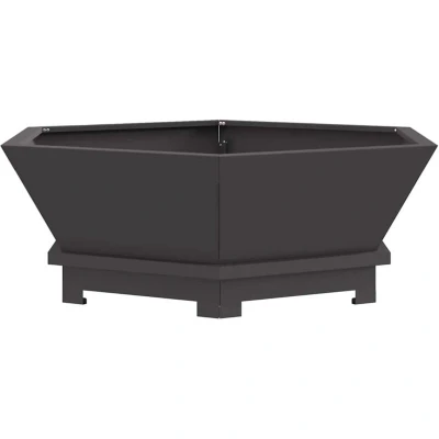Image of vidaXL Fire Pit Hexagonal Black 75x75x28 cm Steel