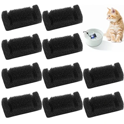 Image of 10 Pieces Cat Water Fountain Foam Filters,Sponge Filter for Replacement Pet Drinking Sponge 85oz/2.5L Automatic Dispenser