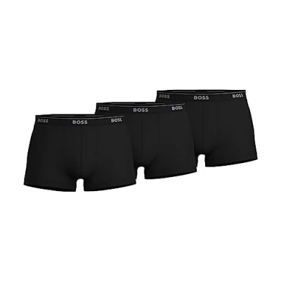 Image of Boss Hugo Men&#039;s 3 pack Cotton Trunk3 ?????3? ? ???paquete De Baúles Algodón.3 ???????????? ?? ?????? ?????3er Trunks, New Black, M UK