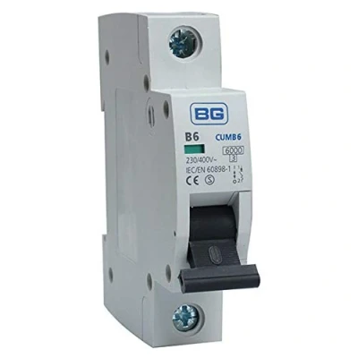 Image of BRITISH GENERAL 6 AMP TYPE B kA MCB CIRCUIT BREAKER CUMB6 BG