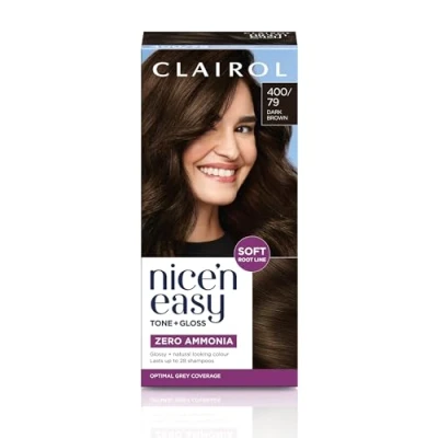 Image of Clairol Nice&#039;n Easy Tone+Gloss Semi Permanent Hair Dye 400/79 Dark Brown