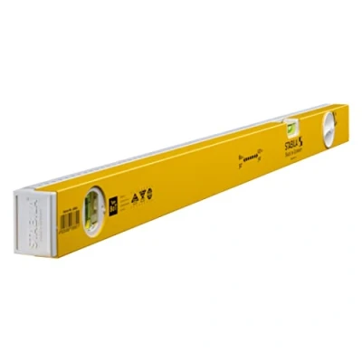 Image of Stabila Telescopic Spirit Level Type 80 T, 127 cm, Aluminium Profile with System, 1 Horizontal Level, Vertical Integrated Slip Stopper, Made in Germany, Yellow
