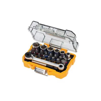 Image of Dewalt DT71516 QZ 24 Piece High Performance Socket and Screwdriving Set (DT71516); long living sockets; (24 pieces); with case